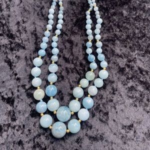 STAUER Mare Aquamarine Double Strand Necklace